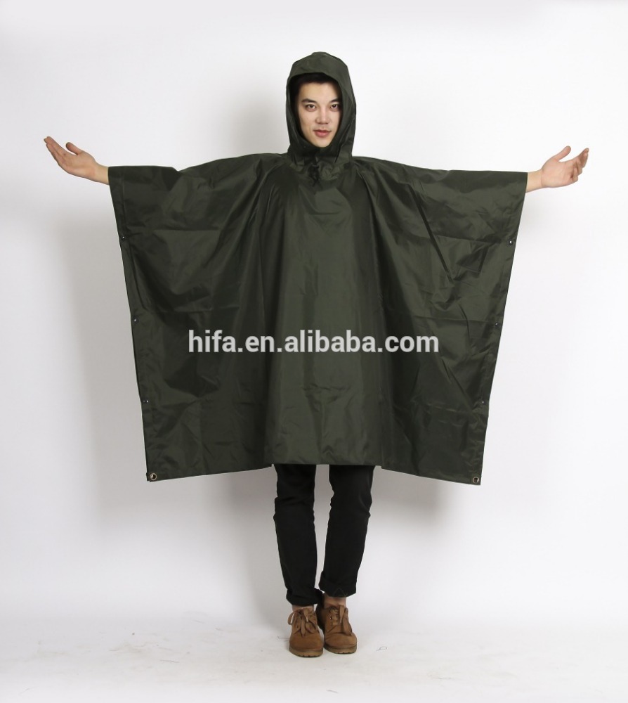 Manteau de pluie militaire imperméable à l'eau en nylon polyester poncho