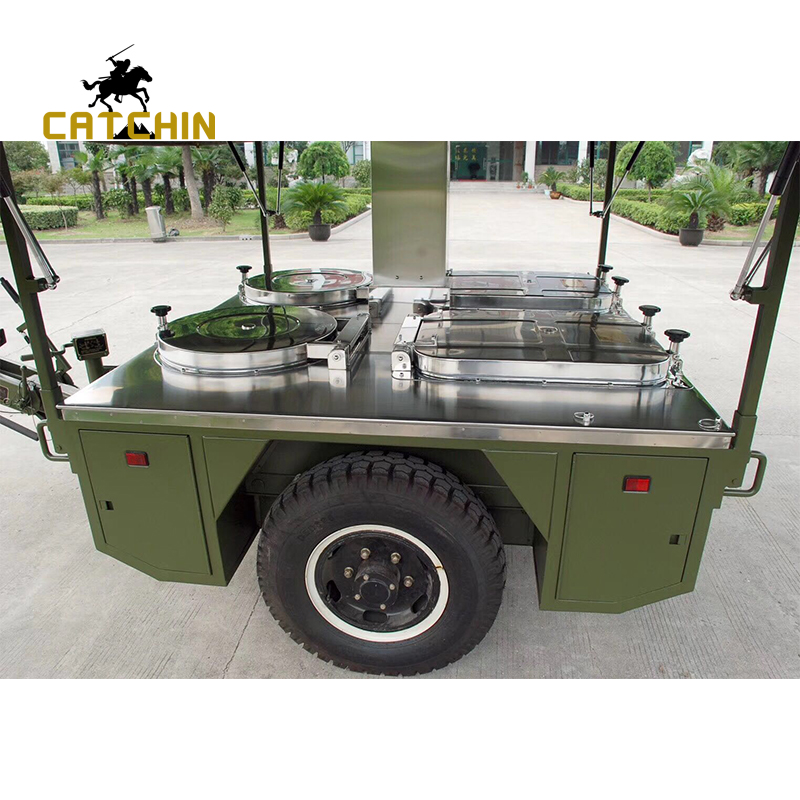 Remorque de cuisine de campagne militaire mobile pour la cuisson de 150 repas de personnes équipement militaire de cuisine mobile militaire