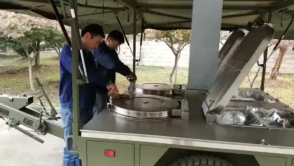 Remorque de cuisine mobile de la meilleure qualité pour cuisiner la cuisine mobile de l'armée des repas de 150 personnes