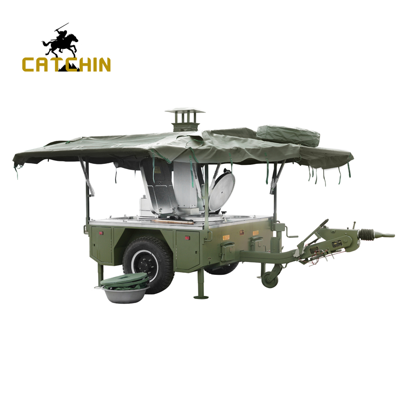 Remorque de cuisine de campagne militaire mobile pour la cuisson de 150 repas de personnes équipement militaire de cuisine mobile militaire